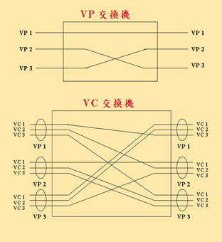 《圖二　VP交換機與VC交換機》