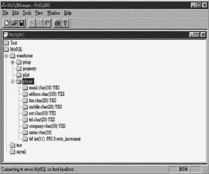 《圖三　MySqlManager管理介面程式》