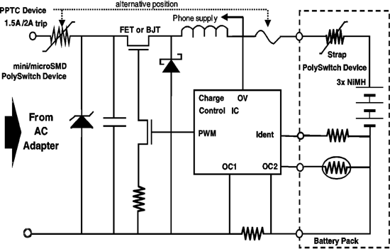 《圖一  一個電池充電器的電路》