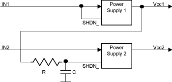 《圖四　採用電源穩壓器的RC電源順序控制》