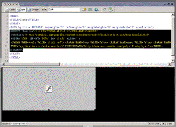 《图一 纯Flash网站的HTML只有嵌入SWF档案的Tag 》