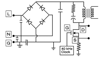 《圖二　簡化的切換式電源電路圖》