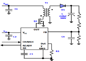 《圖二　 整合型晶片的閃光燈充電電路》