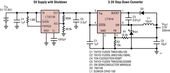 《圖五    以LT3013B 作為電壓限制器》