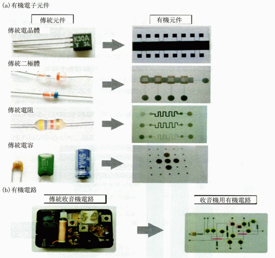 《圖七　利用有機材料製成的電子元件》