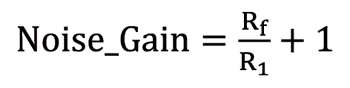 《公式一　簡單運算放大器電路的雜訊增益》