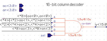 《图九 4转16的行地址column decoder示意图》