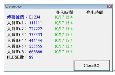 图四 : 机台生产信息图