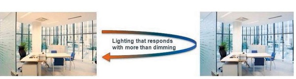 圖四 : 可調白光照明系統調節以適應日夜變化