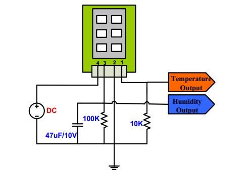 圖三 : 溫濕感測器電路圖