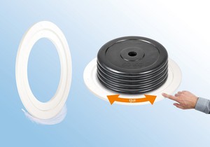圖一 : 為了能夠輕鬆地移動高負載，igus 易格斯開發出大型 xiros 工程塑膠轉盤軸承PM0517-1。（來源：igus GmbH）