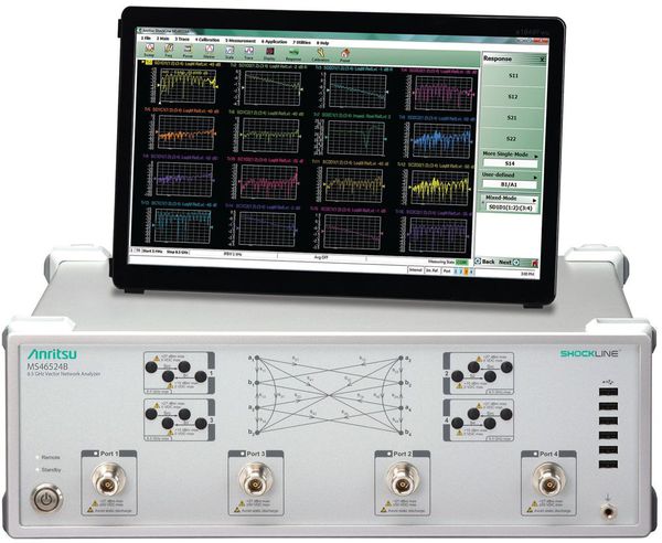 图4 : 安立知ShockLine高性能4埠向量网路分析仪