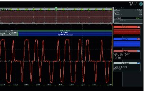 圖1a : 差動100BASE-Tx訊號。 3個電平和過渡處陡峭的邊緣清晰可見。(source：羅德史瓦茲)