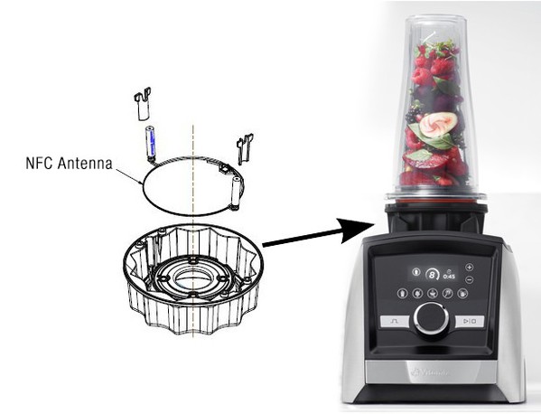 圖2 : Vitamix上升系列攪拌機配有基於NFC的自檢技術。（source：smartrac）