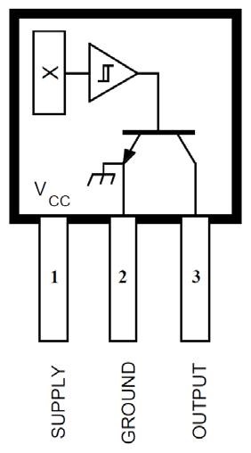 图7 : A3144E 霍尔感测器脚位图