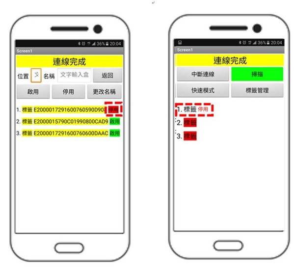 图十四 : 标签管理介面之标签启闭