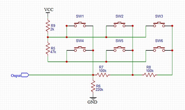 圖九 : 鍵盤電路圖