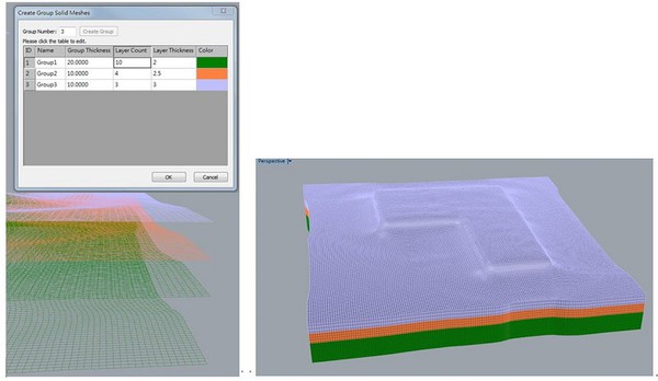 圖1 : RTM Wizard 同時長出多層實體網格功能