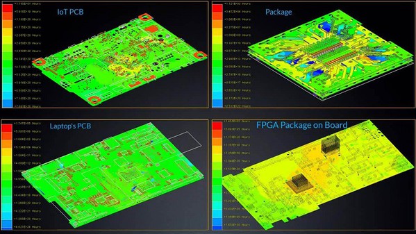 圖二 : Ansys提供PCB的熱模擬工具，能協助找出熱源。（source: Ansys）