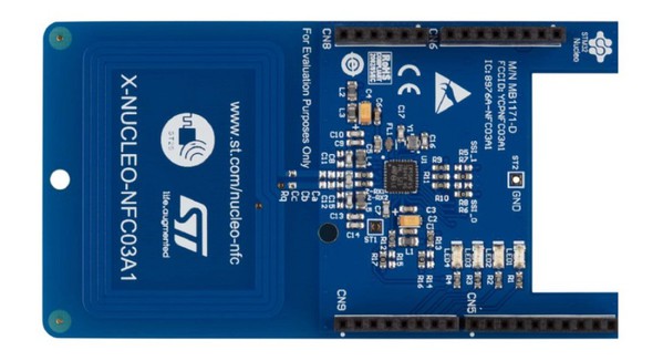 圖4 : X-NUCLEO-NFC03A1讀卡器評估板可擴展STM32 Nucleo板，可用於NFC，支援接近和鄰近標準。（source：STMicroelectronics）