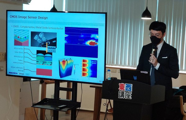 图一 :  本次东西讲座邀请安矽思（Ansys）代理商茂纶（Macnica）资深应用工程师张绪国亲临现场分享其实务经验。