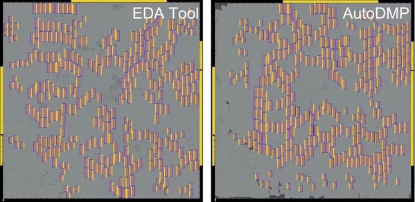 图五 : 透过AutoDMP所得到的布局计划，与资深工程师所设计的布局非常相似。更可证明人工智慧将提供节省大幅时间的革命性。（source：Nvidia）