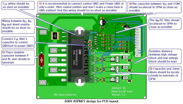 图八 : 650 V ASPM27 PCB布局设计