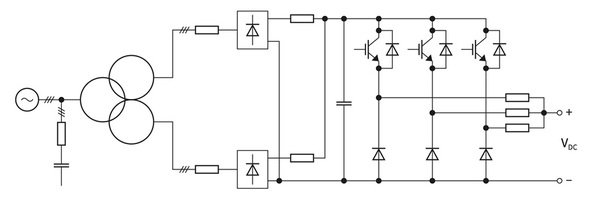 图五 : 後置整流截波器可减少电流失真并提高PF（source：Infineon Technologies）