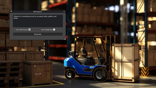 图二 : 采用OpenUSD的USD Search NIM可以执行3D资产的文字提示搜寻。（source：NVIDIA）