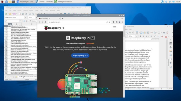 图二 : 典型Raspberry Pi OS作业系统的图形化使用者介面（图片来源：树莓派官网）