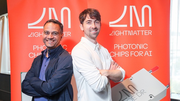 图一 :   （左）Lightmatter Engineering & Operations资深??总裁Ritesh Jain 、（右）Lightmatter创办人暨执行长Nick Harris