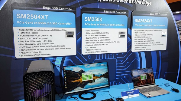 圖一 :   SM2524XT是專為AI PC與邊緣運算量身打造的SSD控制晶片