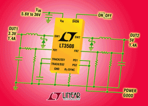 2.5MHz、40V双组降压DC/DC转换器