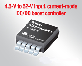 TI适用工业及电池供电系统52V升压控制器