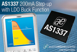 奧地利微電子推出具備降壓功能的高效能200mA DC-DC升壓轉換器 - AS1337。