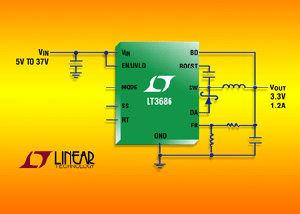凌力尔特推出可耐55V瞬变降压DC/DC转换器 - LT3686。 BigPic:315x225