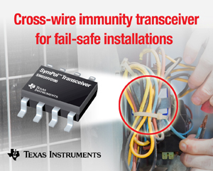 TI推出首款线路跨接抗扰收发器