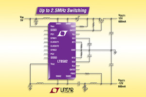 Linear推出双组 3A、 42V 升压、 负压或SEPIC DC/DC转换器。