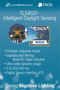 奥地利微电子推出TSL4531环境光传感器芯片系列产品