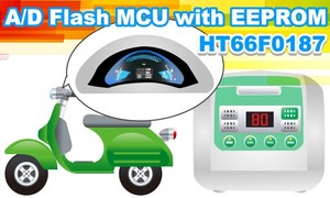 HT66F0187內建的LED/LCD Driver更具備4段電流輸出控制，可直推LED/LCD不須外掛限流電阻或三極管