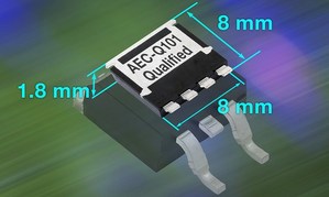 新款封装器件尺寸为8 mm x 8 mm且通过AEC-Q101认证的100 %无铅MOSFET。