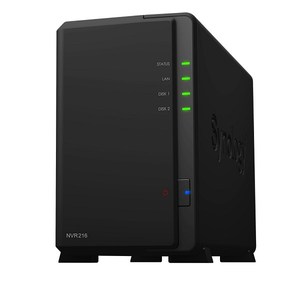 群暉Network Video Recorder NVR216，可支援最多 9路高畫質監控影像、儲存空間的擴充裝置及隨時隨地可進行監控的行動 app。