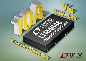 凌力爾特發表 2.375VIN 至 5.5VIN, 10A 降壓 μModule（微型模組）穩壓器