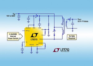 凌力爾特560V No-Opto反馳穩壓器具備高壓針腳間隔的TSSOP封裝