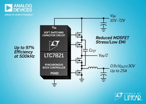 72V混合式降压DC/DC控制器  LTC7821