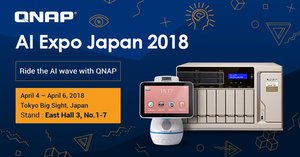 威聯通於AI EXPO 2018 展示創新NAS儲存解決方案，全力推動AI應用科技。