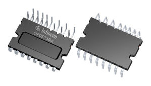 英飞凌全新CIPOS Mini IM5x 系列提供310 m? 的低导通电阻，在 25。C 的电流额定值为 10 A，崩溃电压则为 600 V，本系列产品可供应全桥 (IM512) 或三相 (IM513) 变频器组态。