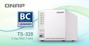 威联通科技 TS-328 3-bay NAS 荣获 2018 COMPUTEX Best Choice Award。