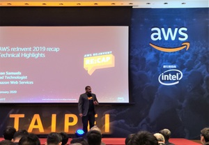 AWS ASEAN首席架構師Dean Samuels表示，AWS 2019 re:Invent Recap的四大主軸為增廣與加深雲端服務、處理巨量資料、機器學習、突破技術障礙。（攝影／吳雅婷）