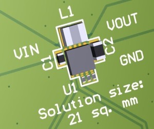 TPS63900解决方案的面积